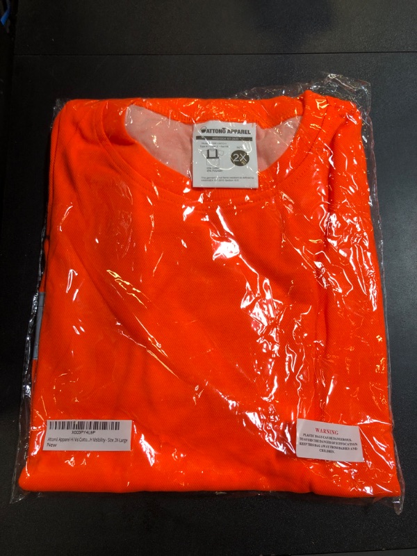 Photo 2 of Cotton Hi Vis Safety Shirt, ANSI Class 2 Reflective Safety Shirt, Orange Safety Shirt, Construction Shirt, High Visibility Shirts for Men, Hi Vis Shirts for Men, Class 2 Safety Shirt, SZ 2XL