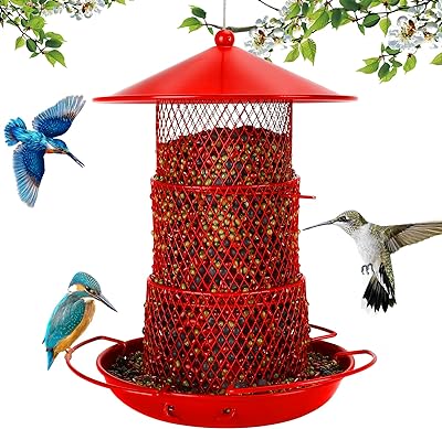 Photo 1 of Bird Feeder -Outdoor Hanging Bird Feeders Squirrel Proof - 360° All-Round Eating for Birds - 3.3lb Wild Bird Feeders- Waterproof Decoration
