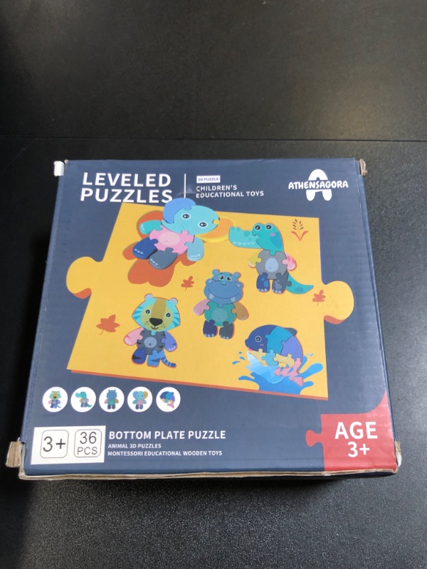Photo 1 of New! Wooden Puzzle Toys, Wooden Puzzles for Kids 3-5, Toys for Kids Toddlers Girls for Birthday Jigsaw Puzzle Pack of 5 Animal Shape, Color Montessori Toy Educational with Colors Puzzle for Kid.