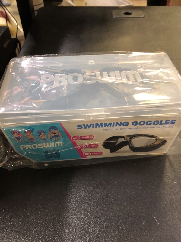 Photo 2 of Zetaproswim School Swim Goggles, Swimming Goggles for Adult Women Men, Anti-Fog Anti-UV No Leaking 1 Pack Black/Red