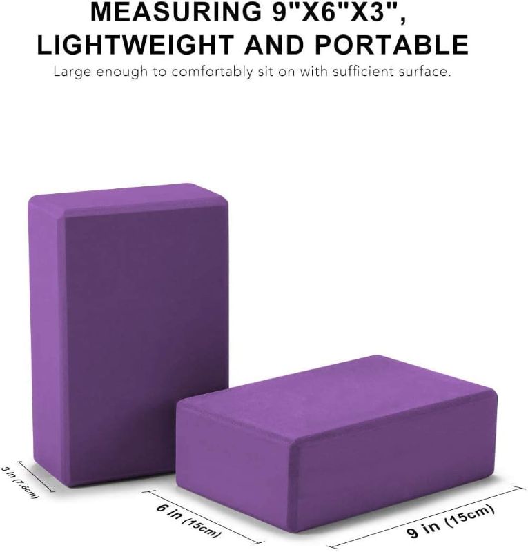 Photo 1 of serveuttam High Density EVA Yoga Support Lightweight Odour Resistant and Moisture-Proof 2 Pc Blocks (Purple)
