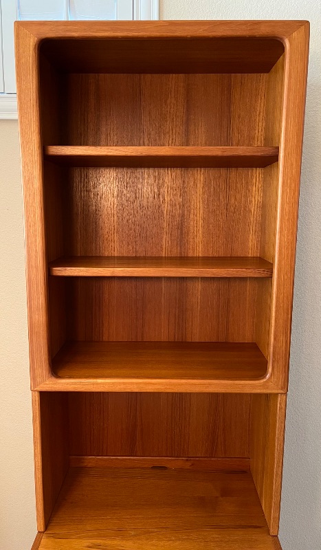 Photo 3 of DYRLAND 2PC TEAK WOOD 3 SHELF ACCORDION DOOR CABINET 25.5” X 20” H77”