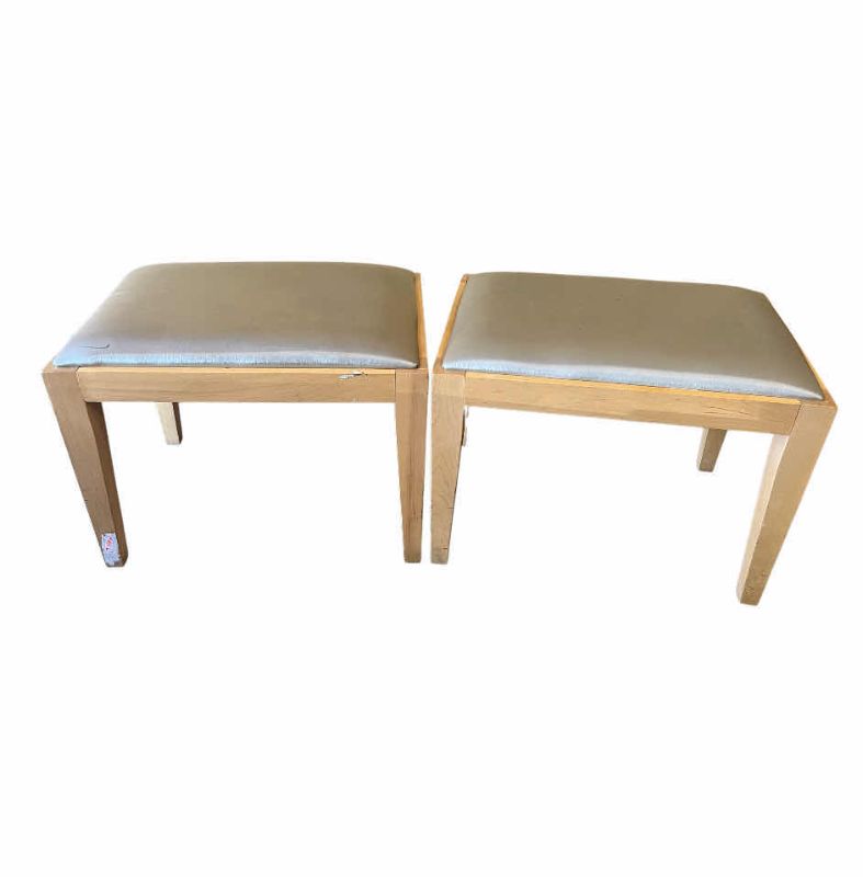 Photo 1 of PIANO PADDED WOOD BENCHES (2) 23.5” X 18” H17.5”