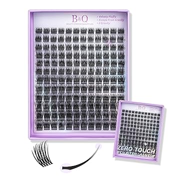 Photo 1 of Lash Clusters Natural Flat Cluster Lashes 144 PCS B&Q Eyelash Clusters Zero-Touch 8-16mm Mixed BM01 D Curl Cluster Eyelash Extensions Double Tips Lightweight Reusable Individual Lashes(BM01-D-8-16mm)
