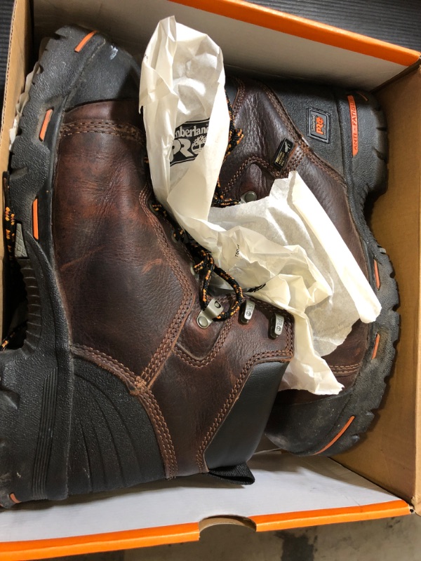 Photo 2 of Timberland PRO Men's Endurance 6 Inch Steel Safety Toe Puncture Resistant Work Boot 8.5 Wide Brown