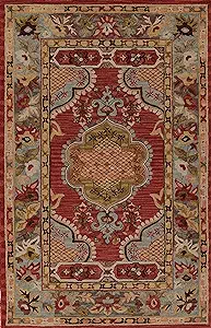 Photo 1 of Momeni Tangier Traditional Medallion Area Rug, 2' X 3', Red