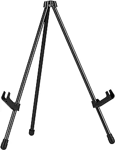 Photo 1 of Amazon Basics Tabletop Instant Easel, Black Steel Table Top Easels for Display, Adjustable & Portable Tripod for Paintings, Signs, Posters
