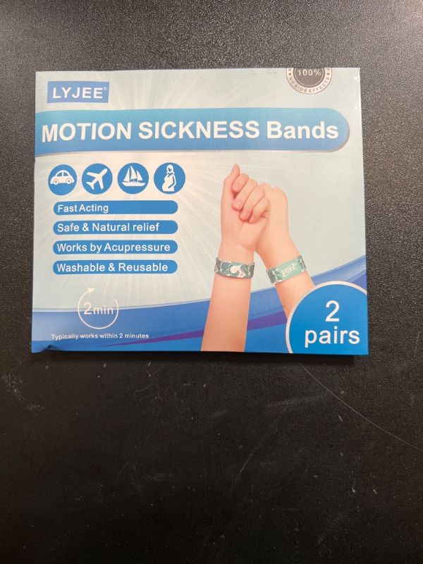 Photo 1 of LYJEE Sea Sickness Wristbands, Motion Sickness Relief Bands for Adults, Nausea Relief Bracelets for Pregnant Women, 2pairs? Medium?