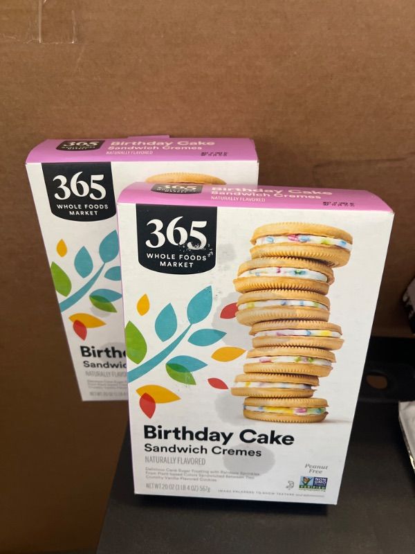 Photo 2 of 365 by Whole Foods Market, Birthday Cake Sandwich Creme, 20 Ounce Birthday Cake Sandwich Creme 1.25 Pound (Pack of 2)  BB 09-19-2024