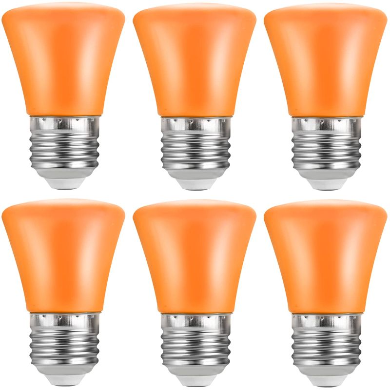 Photo 2 of KQHBEN 2W LED Orange Light Bulb E26 Base S14 String Light Bulb for Halloween Christmas Party Bar Decor 6-Pack