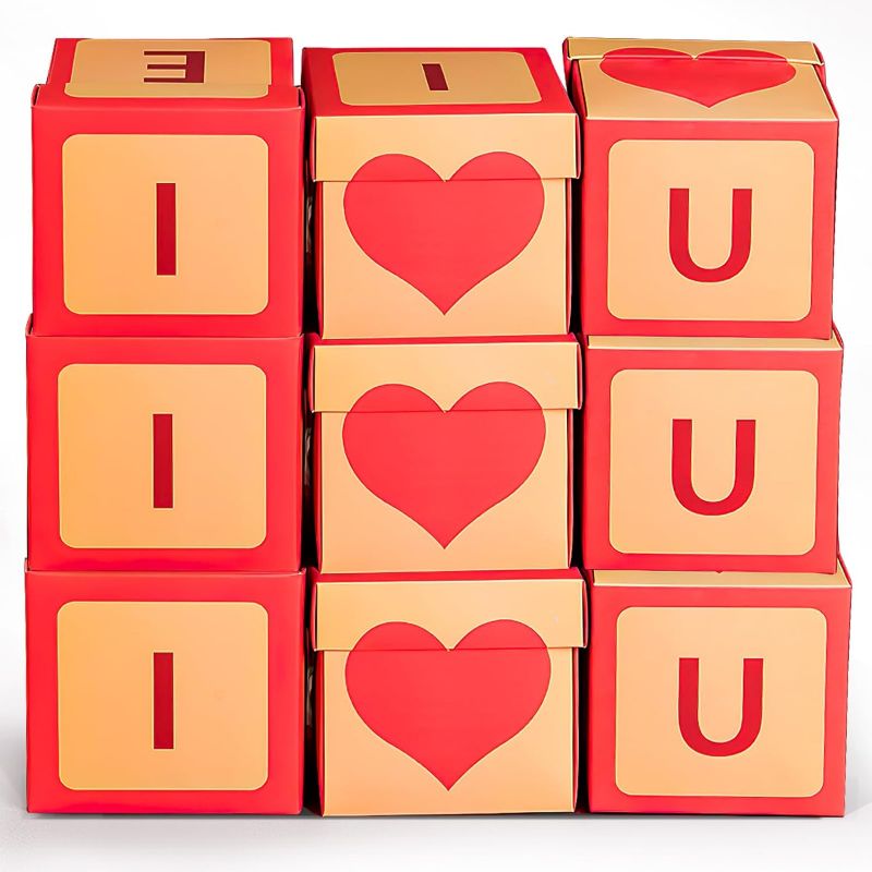 Photo 1 of Yvpwt 9 Pcs Valentine's Day Cookie Box, 4”×4”×4”Squar…
