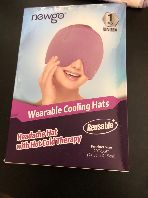 Photo 2 of NEWGO Head Ice Pack Migraine Relief Wrap Reusable Ice Pack for Headaches, Hot Cold Compression Migraine Ice Head wrap Gel Cold Pack for Tension, Puffy Eyes, Sinus & Stress Relief (Purple)