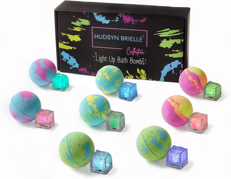 Photo 1 of 
Hudsyn Brielle Collection Light Up Bath Bomb Set for Kids I 8 PCS Bubble Bath Fizzies I Colorful Bath Bombs with Surprise Light Toy Inside I Handmade,...