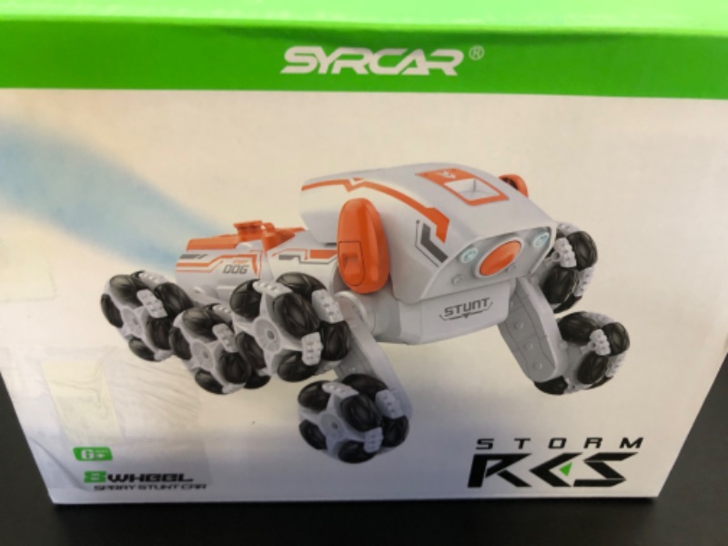 Photo 1 of TRIPLEFINE Robot Dog RC-Car, 8WD Remote-Control-Car with Spraying Light, 2.4Ghz All Terrain Toys-for-Kids, 360°Rotating RC Stunt-Car 8 9 10 11 12 Year Boys Girls Christmas Birthday Gift 8WD Swing Arm Orange