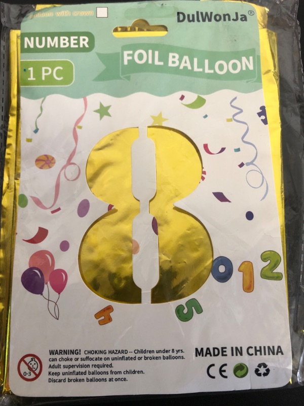 Photo 1 of 65 inch Giant Gold Number 8 Balloon, Huge Foil Balloons For 4 years old Children's Birthday Party, Baby Shower and Celebration-Themed Party Decoration Supplies