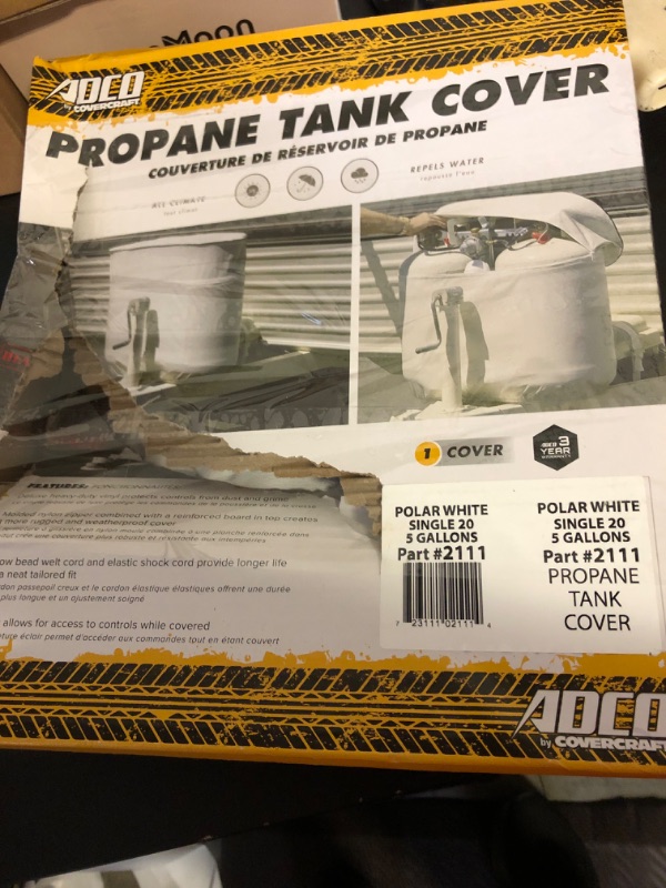 Photo 2 of ADCO 2111 White RV Propane Tank Cover, Single 20