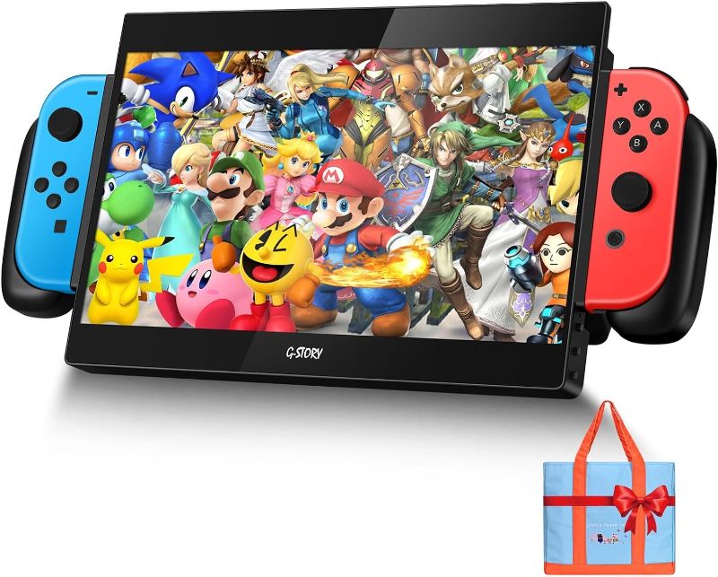 Photo 1 of G-STORY 10.1‘’ Portable Monitor for Switch, 1080P Portable Gaming Monitor IPS Screen with USB Type-C and Randomly Bag, Game Mode, Travel Monitor fo Switch?not Included?