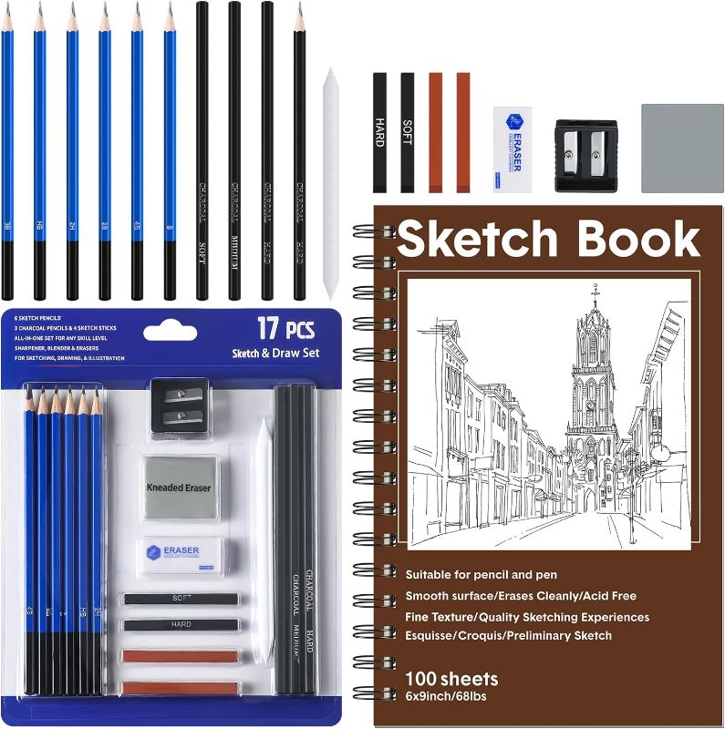 Photo 1 of Qilery 2 Sets Art Sketching and Drawing Set Include 2 Pcs 6 x 9 Inch Sketch Book 100 Sheets Each 2 Sets Sketch and Drawing Art Pencil Kit Drawing Kit Art Supplies for Adults Teens Beginners Kids
Brand: Qilery