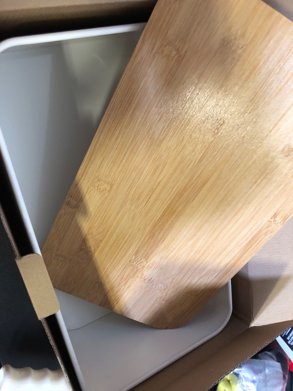 Photo 2 of White Bread Box for Kitchen Countertop, Bread Box with Cutting Board Lid, White Bread Box, Small Bread Box, Bread Bin, Bread Holder for Kitchen Counter