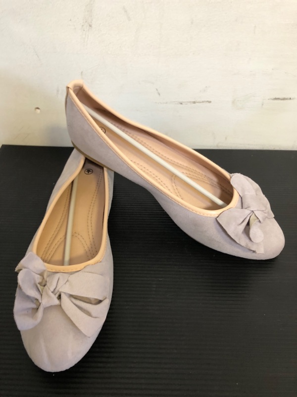 Photo 2 of Size 8--Womens Faux Suede Ballet Flats Casual Round Toe Bow-Knot Slip 