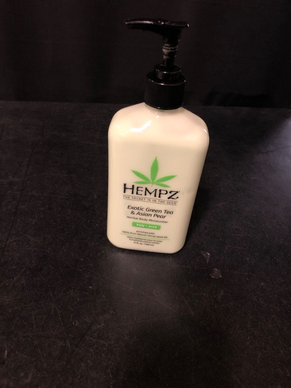 Photo 2 of HEMPZ Body Lotion - Green Tea & Asian Pear Daily Moisturizing Cream, Shea Butter Body Moisturizer - Skin Care Products, Hemp Seed Oil - Large
