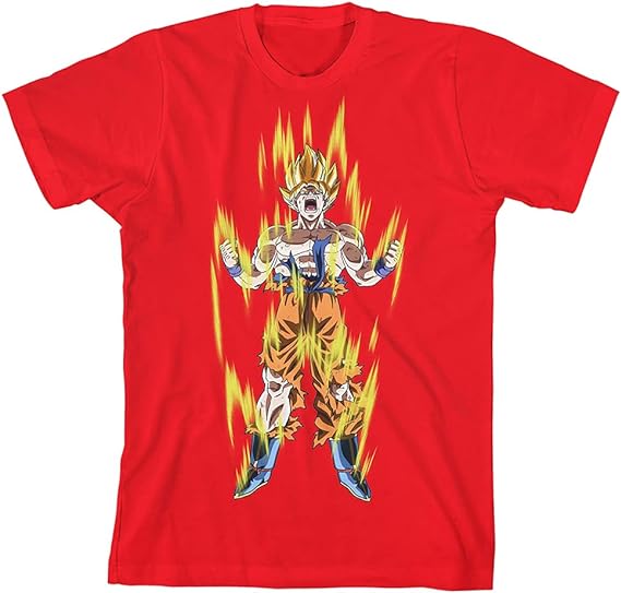 Photo 1 of Kids XS Dragon Ball Z Super Saiyan Goku Youth Red Graphic Tee
