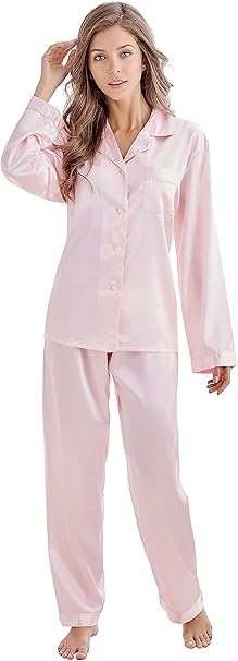 Photo 1 of Women's Small TONY AND CANDICE Women's Classic Satin Pajama Set Sleepwear Loungewear
