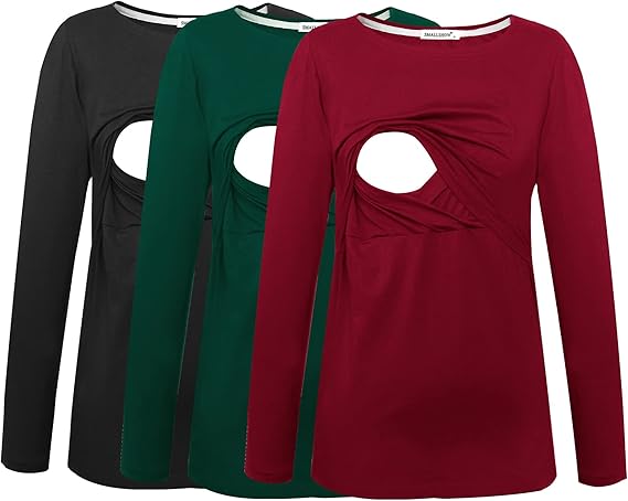 Photo 1 of Women's Medium Smallshow Women's Maternity Nursing Tops Comfy Long Sleeve Breastfeeding T-Shirt
