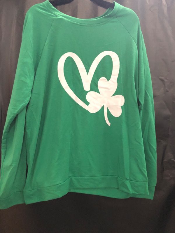 Photo 2 of 3XL Women St. Patrick's Day Sweatshirts Shamrock Clover Print Shirts Casual Irish Gift Long Sleeve Loose Fit Tops
