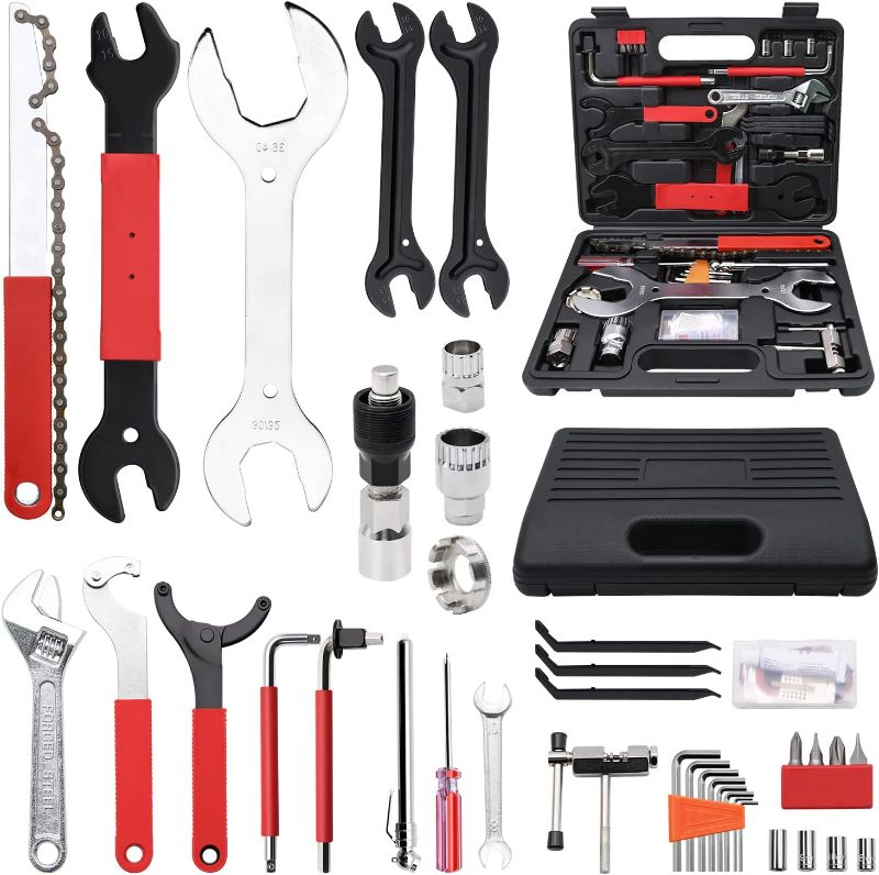 Photo 1 of Bike Tool Kit, 44pcs Professional Bike Repair Tool Kit, Quality Bicycle Maintenance Tool Set for Mountain Bike Road Bike Maintenance in a Neat Storage Case...
