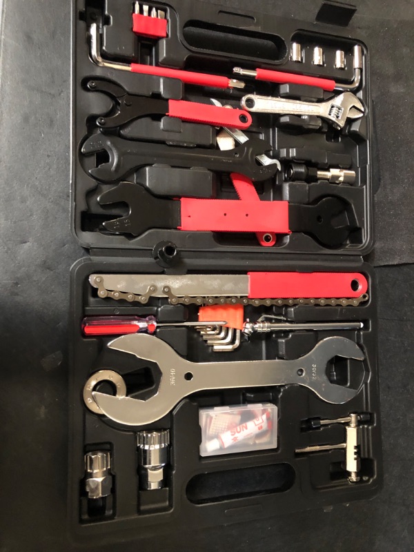 Photo 2 of Bike Tool Kit, 44pcs Professional Bike Repair Tool Kit, Quality Bicycle Maintenance Tool Set for Mountain Bike Road Bike Maintenance in a Neat Storage Case...
