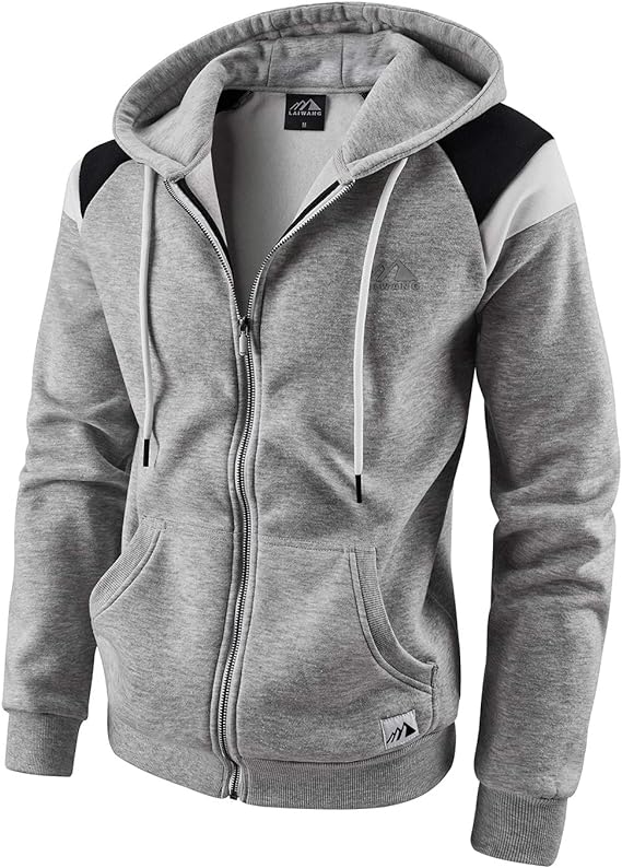 Photo 1 of Mens Small Men's Full Zip Fleece Hoodie zippered Color Block hooded slim Fit Long Sleeve Lightweight Sweatshirt
