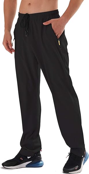 Photo 1 of Mens 32W AIRIKE Men's Elastic Waist Hiking Pants Water Resistant Quick-Dry Lightweight Outdoor Sweatpants with Zipper Pockets
