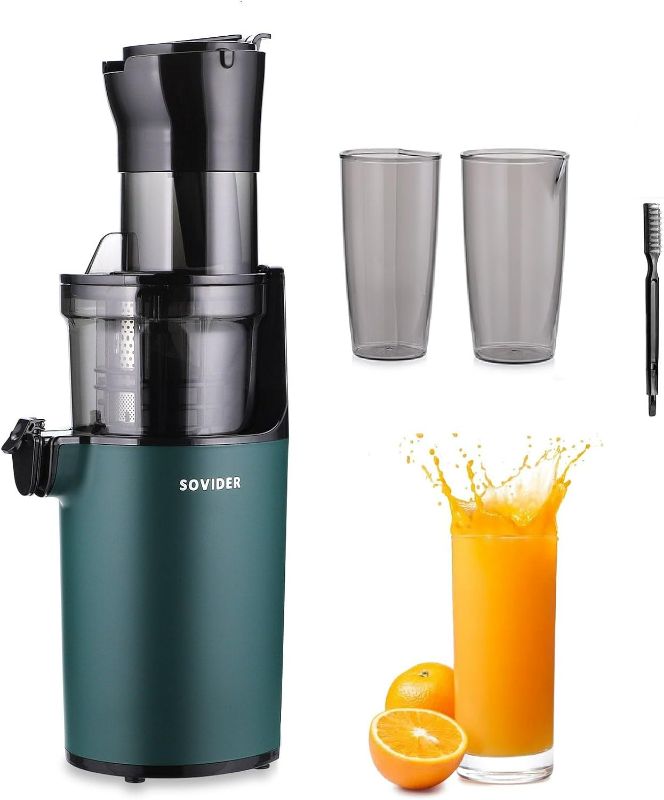 Photo 1 of Compact Slow Masticating Juicer -Juicer Machines Up to 92% Juice Yield 3.1"" Wide Chute for High Nutrient Fruits Vegetables,Cold Press Juicer Easy Clean with Brush Pulp Measuring Cup Reverse
