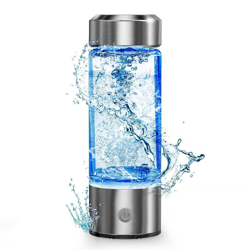 Photo 1 of 
Hydrogen Water Bottle, Portable Hydrogen Water Ionizer Machine, Hydrogen Water Generator, Rechargeable Hydrogen Rich Water Glass Health Cup for Home Travel (Silvery)
