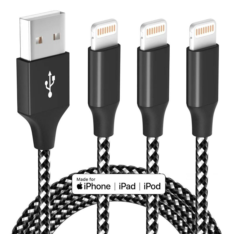 Photo 1 of iPhone Charger Fast Charging Cord Lightning Cable Nylon Braided 10 FT 3 Pack Apple MFi Certified Compatible with iPhone 13 12 11 Pro Max XR XS X 8 7 6 Plus SE iPad and More
