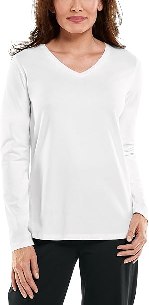 Photo 1 of Womens Small Coolibar UPF 50+ Women's Morada Everyday Long Sleeve Deep V-Neck T-Shirt - Sun Protective
