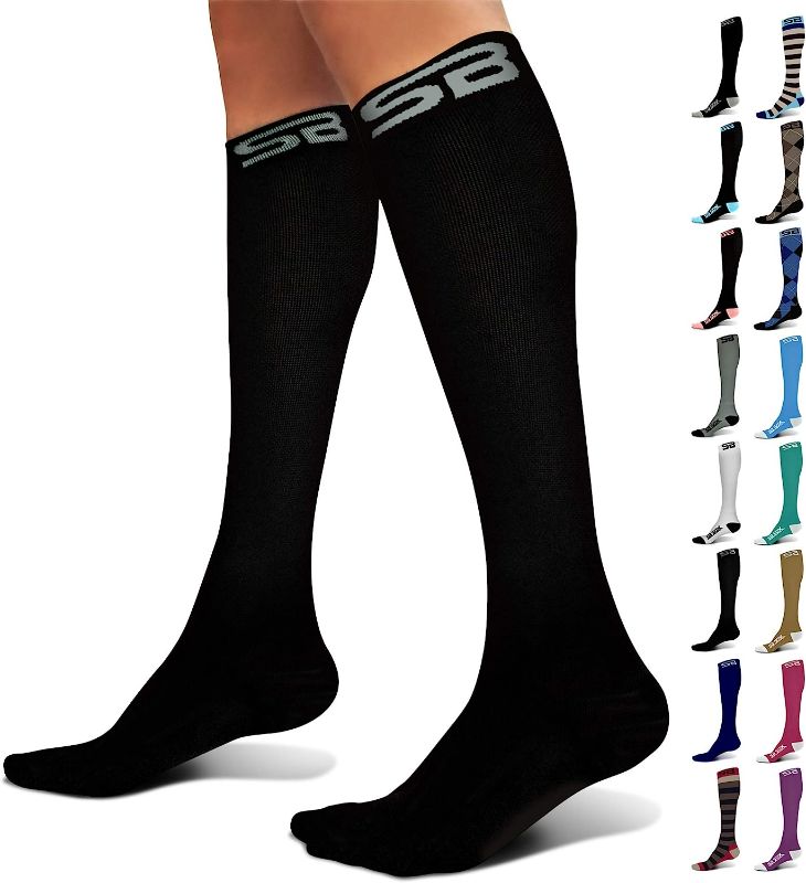 Photo 1 of (Size unknown) BLK SB SOX Compression Socks (20-30mmHg) for Men & Women – Best Compression Socks for All Day Wear, Better Blood Flow, Swelling!
