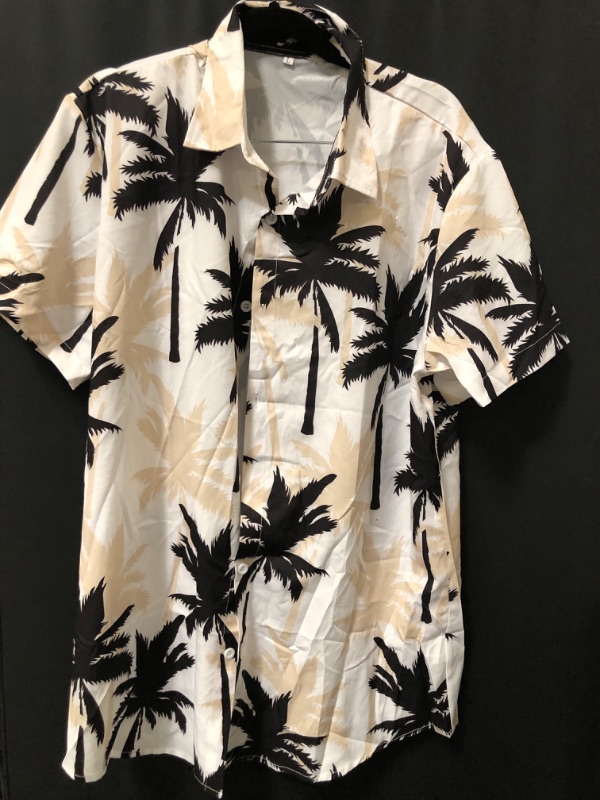 Photo 2 of Mens Large YTD Men's 2 Piece Outfits Tropical Print Short Sleeve Button Down Hawaiian Shirt and Beach Shorts Set
