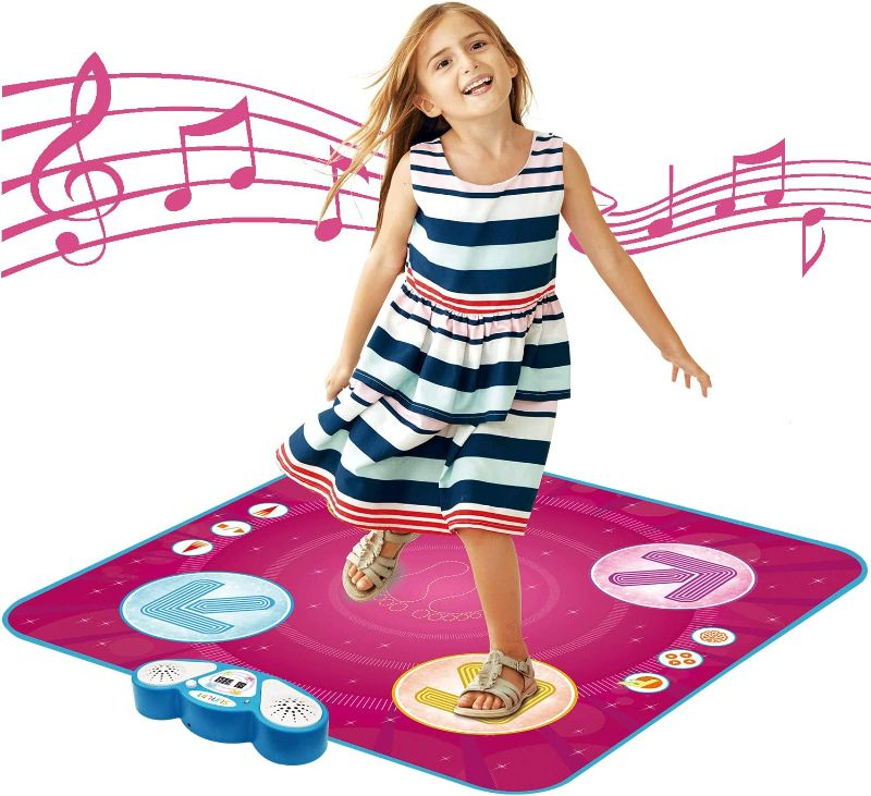 Photo 1 of Dance Mat, Toys for Girls Age 3-12 | 4 Game Modes Dance Pad with Built-in & AUX Music, 8 Challenge Levels, Volume Control, Light Up Indicator | Christmas Birthday Gift for Kids 3+ Year Old
