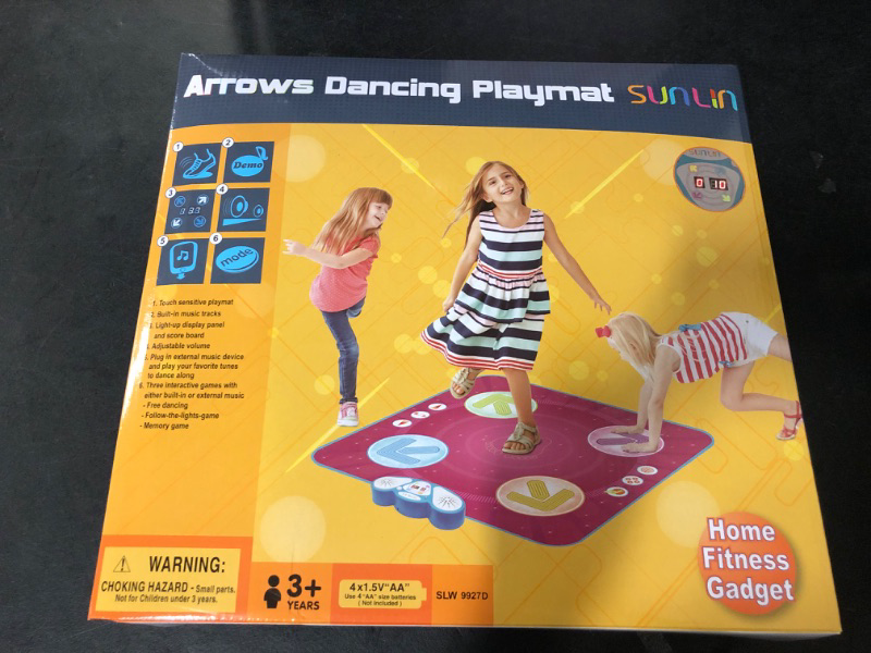 Photo 2 of Dance Mat, Toys for Girls Age 3-12 | 4 Game Modes Dance Pad with Built-in & AUX Music, 8 Challenge Levels, Volume Control, Light Up Indicator | Christmas Birthday Gift for Kids 3+ Year Old
