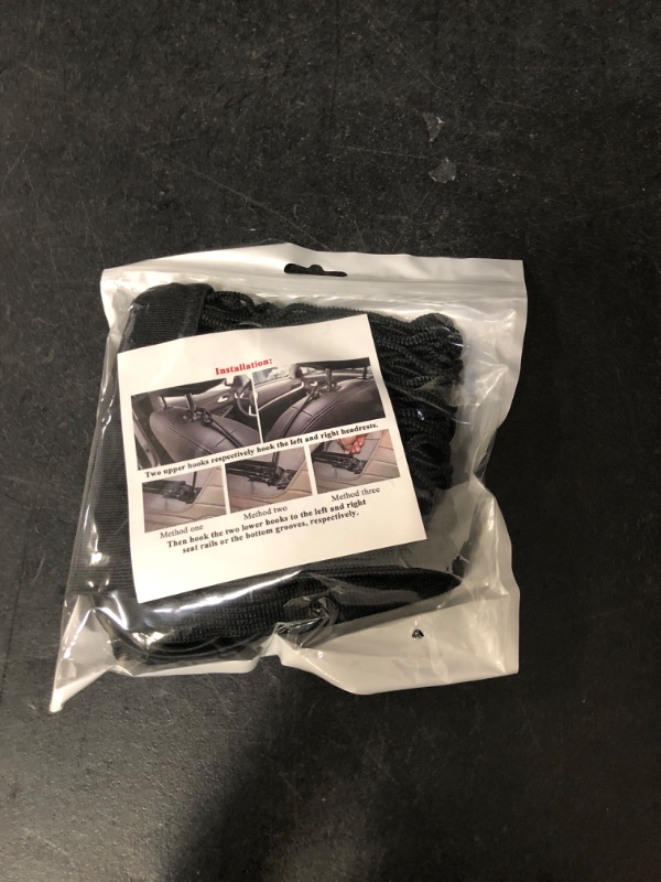 Photo 1 of Norlitec 3 Layer Car Net Pocket, Car Net Pocket Handbag Holder, Four-Side Elasticity Car Purse Net, Car Net Barrier Between Front SEATS for Backseat
