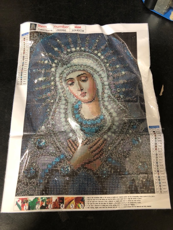 Photo 2 of XUERGUANG DIY 5D Diamond Art Painting Kits, Virgin Mary Diamond Art Kit Full Drill Round for Crafts Wall Decor (16X20in/40X50cm)?
