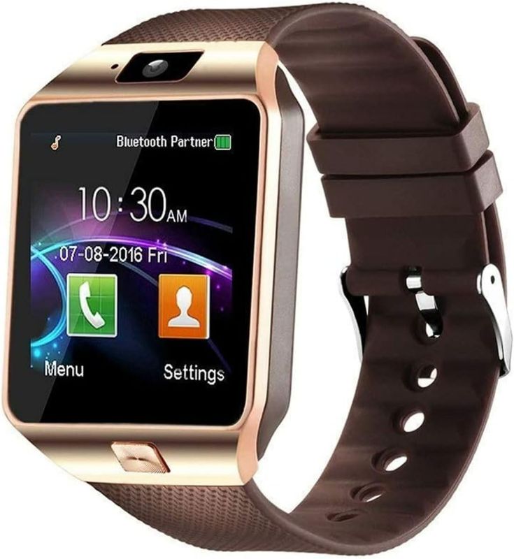 Photo 1 of Bluetooth Smartwatch,Touchscreen Wrist Smart Phone Watch Sports Fitness Tracker with SIM SD Card Slot Camera Pedometer,Black
