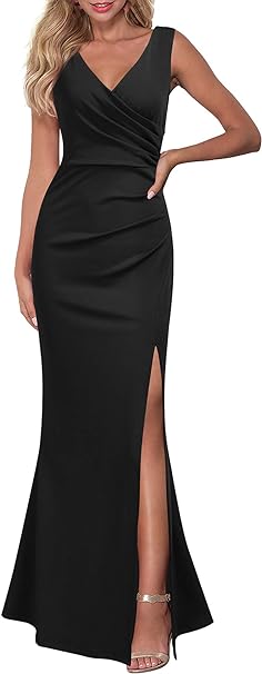 Photo 1 of Womens XXL WOOSEA Women Sleeveless V Neck Split Evening Cocktail Long Dress
