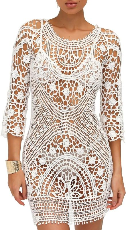 Photo 1 of Womens Medium Jeasona Women’s Bathing Suit Cover Up Crochet Lace Bikini Swimsuit Dress
