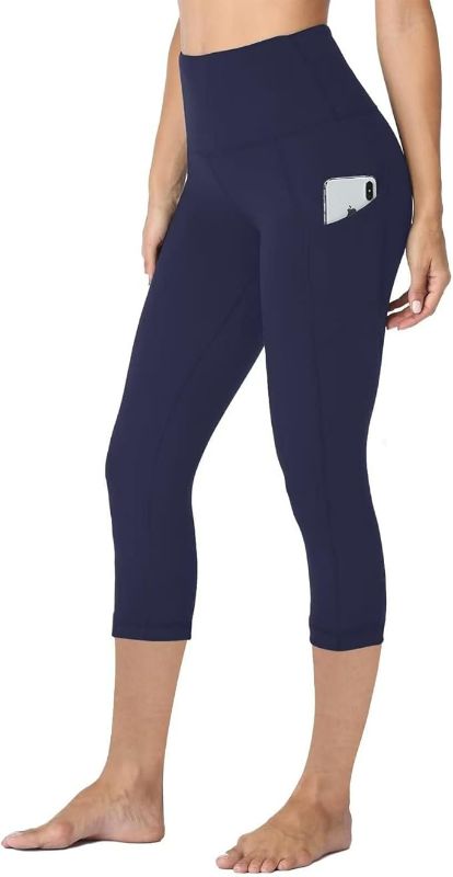 Photo 1 of Large HLTPRO Leggings with Pockets for Women - High Waist Tummy Control Yoga Capri Pants with Pockets for Workout
