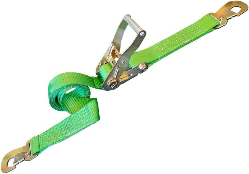 Photo 1 of 2" x 10' Snap Hook Ratchet Axle Strap Off-Road Tie Down | Trailer, Car Auto, Motorcycle, Hauler Tow Truck 4x4 ATV, UTV (1 Pack)
