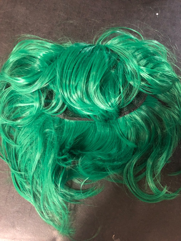 Photo 2 of LABEAUTÉ Green Wig Short Bob Wavy Wig with Air Bangs for Women, St.Patrick's Day Wig Heat Resistance Shoulder Length Curled Wigs for Daily Use, Cosplay and Theme Parties- 14inch, Mint Green
