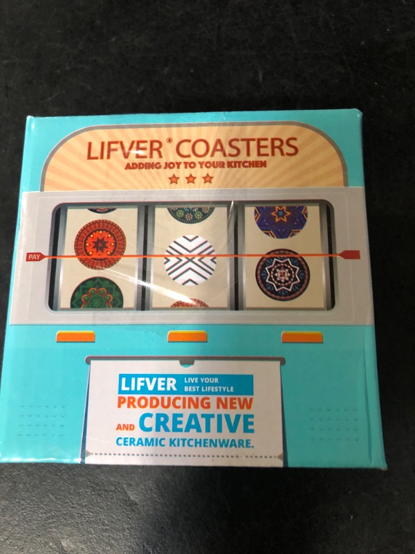 Photo 1 of LIFVER Coasters for Coffee Table, Coasters for Drinks Absorbent, Drink Coasters, Housewarming Gift, Home Decor, Set of 6, Farmhouse Coaster Set with Holder,...
